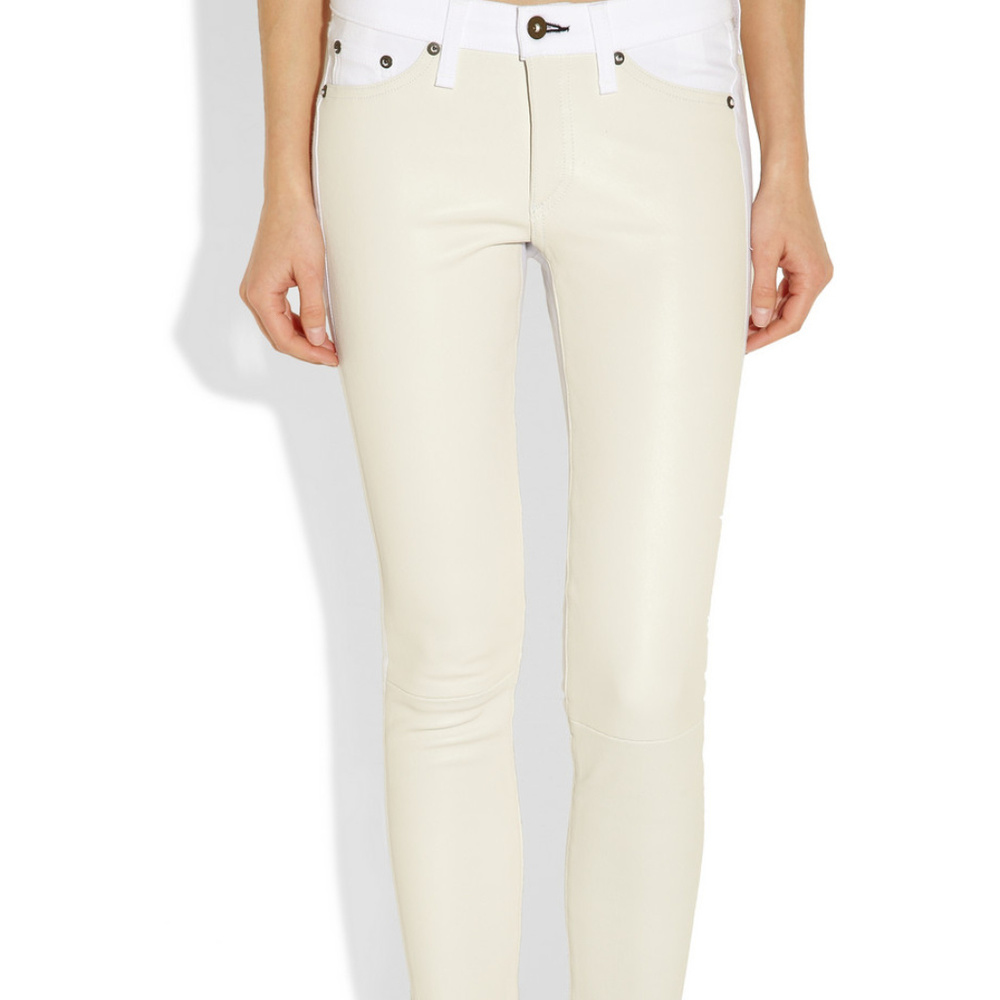 Rag & Bone Hyde Leather Front Jeans Size: 25